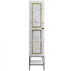 Ντουλάπα Μονόφυλλη Martin 801CMY3437 42x50x200cm Marble Effect White-Gold