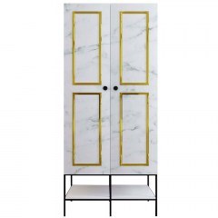 Double-Leaf Wardrobe Martin 801CMY3438 84x50x200cm Marble Effect White-Gold