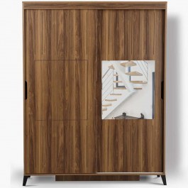 Ντουλάπα Δίφυλλη Pasific Home Fuga 801CMY3423 140x60x216cm Walnut WALNUT