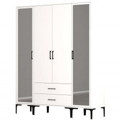 Ντουλάπα Τετράφυλλη Kumsal 845HCT5478 160x47,5x201,4cm White