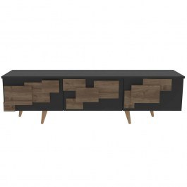 TV Furniture 3D 875ZNA4581 160x35x45cm Anthracite-Walnut ANTHRACITE-WALNUT