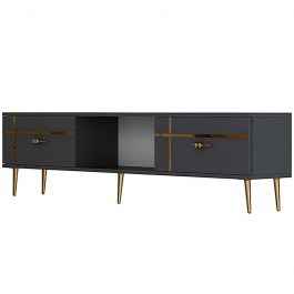 Έπιπλο Τηλεόρασης Line 475OLV3059 150x29,6x40,6cm Anthracite-Gold ANTHRACITE-GOLD