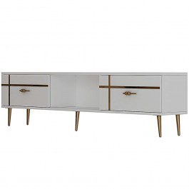Έπιπλο Τηλεόρασης Line 475OLV3061 150x29,6x40,6cm White-Gold WHITE-GOLD