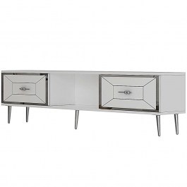 Έπιπλο Τηλεόρασης Arno 475OLV3066 150x29,6x40,6cm White-Silver WHITE