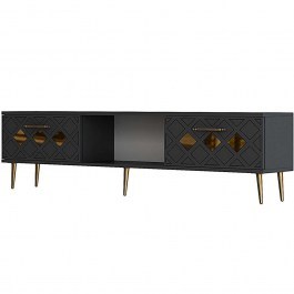 Έπιπλο Τηλεόρασης Dome 475OLV3071 150x29,6x40,6cm Anthracite-Gold ANTHRACITE-GOLD