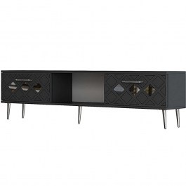 Έπιπλο Τηλεόρασης Dome 475OLV3072 150x29,6x40,6cm Anthracite-Silver ANTHRACITE