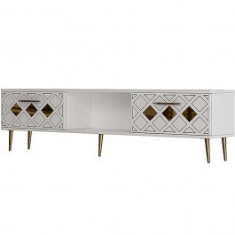 Έπιπλο Τηλεόρασης Dome 475OLV3073 150x29,6x40,6cm White-Gold WHITE