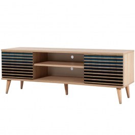 Έπιπλο Τηλεόρασης Truva 863SPH3031 140x40x50cm Oak-Blue OAK-BLUE