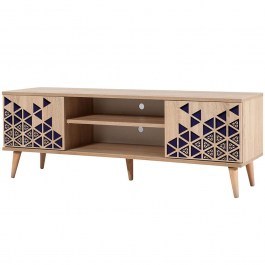 TV Furniture Truva 863SPH3028 140x40x50cm Oak-Blue OAK-BLUE