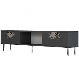 Έπιπλο Τηλεόρασης Nida 475OLV3076 150x29,6x40,6cm Anthracite-Silver ANTHRACITE-SILVER