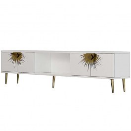 Έπιπλο Τηλεόρασης Nida 475OLV3077 150x29,6x40,6cm White-Gold WHITE-GOLD
