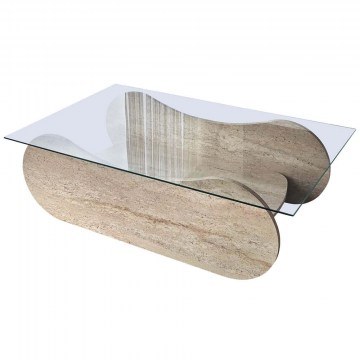 Τραπέζι Σαλονιού Brise 552NOS2556 105x65x35cm Travertine Beige