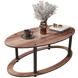 Coffee Table Hole Ellipse 282PTR1558 60x38x40cm Walnut WALNUT