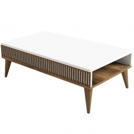 Coffee Table Milan 845HCT2886 105x60x34,6cm Walnut-White WHITE