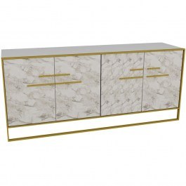 Μπουφές Polka 875ZNA3512 179,9x47,3x75cm Marble Effect White WHITE