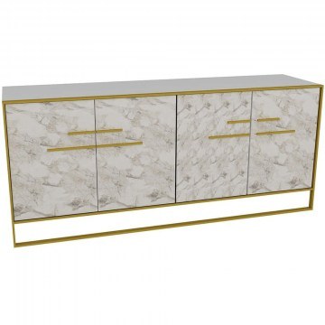 Μπουφές Polka 875ZNA3512 179,9x47,3x75cm Marble Effect White