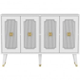 Μπουφές Derasi 327ODS1231 120x30x80cm White-Gold WHITE-GOLD