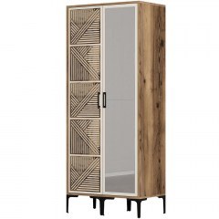 Ντουλάπα Δίφυλλη Kumsal 845HCT5421 80x47,5x201,4cm Walnut-Cream