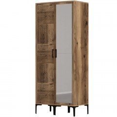 Ντουλάπα Δίφυλλη Kumsal 845HCT5422 80x47,5x201,4cm Walnut