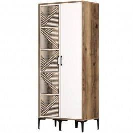 Ντουλάπα Δίφυλλη Kumsal 845HCT5425 80x47,5x201,4cm Walnut-White WALNUT-WHITE