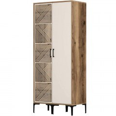 Ντουλάπα Δίφυλλη Kumsal 845HCT5426 80x47,5x201,4cm Walnut-Cream