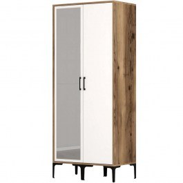 Ντουλάπα Δίφυλλη Kumsal 845HCT5430 80x47,5x201,4cm Walnut-White WALNUT-WHITE