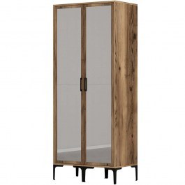 Ντουλάπα Δίφυλλη Kumsal 845HCT5437 80x47,5x201,4cm Walnut WALNUT