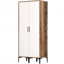 Ντουλάπα Δίφυλλη Kumsal 845HCT5445 80x47,5x201,4cm Walnut-White WALNUT-WHITE