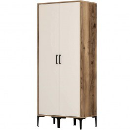 Ντουλάπα Δίφυλλη Kumsal 845HCT5446 80x47,5x201,4cm Walnut-Cream WALNUT-CREAM