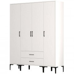 Ντουλάπα Τετράφυλλη Kumsal 845HCT5483 160x47,5x201,4cm White