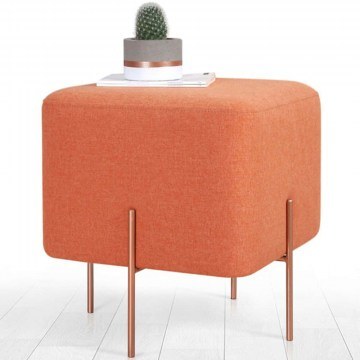 Stool Copper 209FLF1184 40x40x42cm Orange