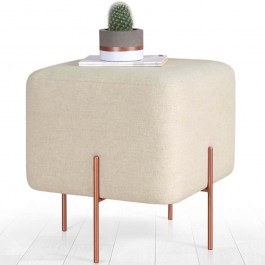 Stool Copper 209FLF1188 40x40x42cm Cream CREAM