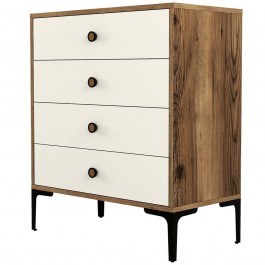 Συρταριέρα Lizbon 845HCT1205 76x40x90,7cm Walnut-Cream CREAM