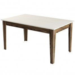 Table With Storage Space Milan 517 845HCT1405 145x88x75cm Walnut-Cream WALNUT-CREAM