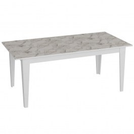 Table Polka 875ZNA2906 180x90x76,8cm Marble Effect White WHITE