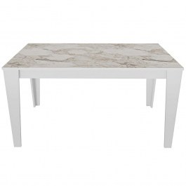 Table Bud 875ZNA4636 145x85x75cm Marble Effect White WHITE