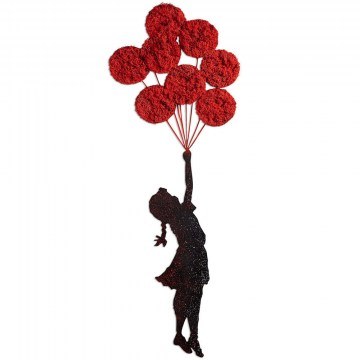 Διακοσμητικό Τοίχου Banksy Με Βρύο 891TNL3271 34x100cm Red-Black Wallity