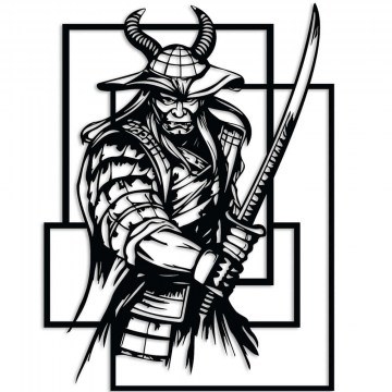 Διακοσμητικό Τοίχου Samurai 891TNL3685 41x55cm Black Wallity