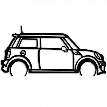 Wall Decorative Mini Cooper 891TNL3304 73x33cm Black Wallity