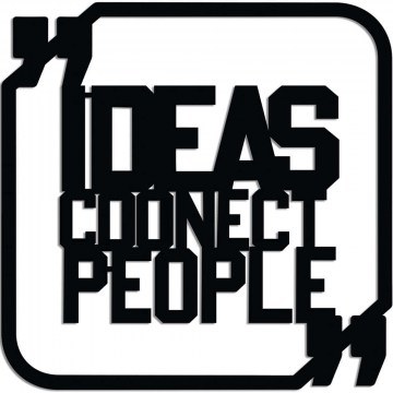 Wall Decorative Ideas Connect People 891TNL3373 50x50cm Black Wallity