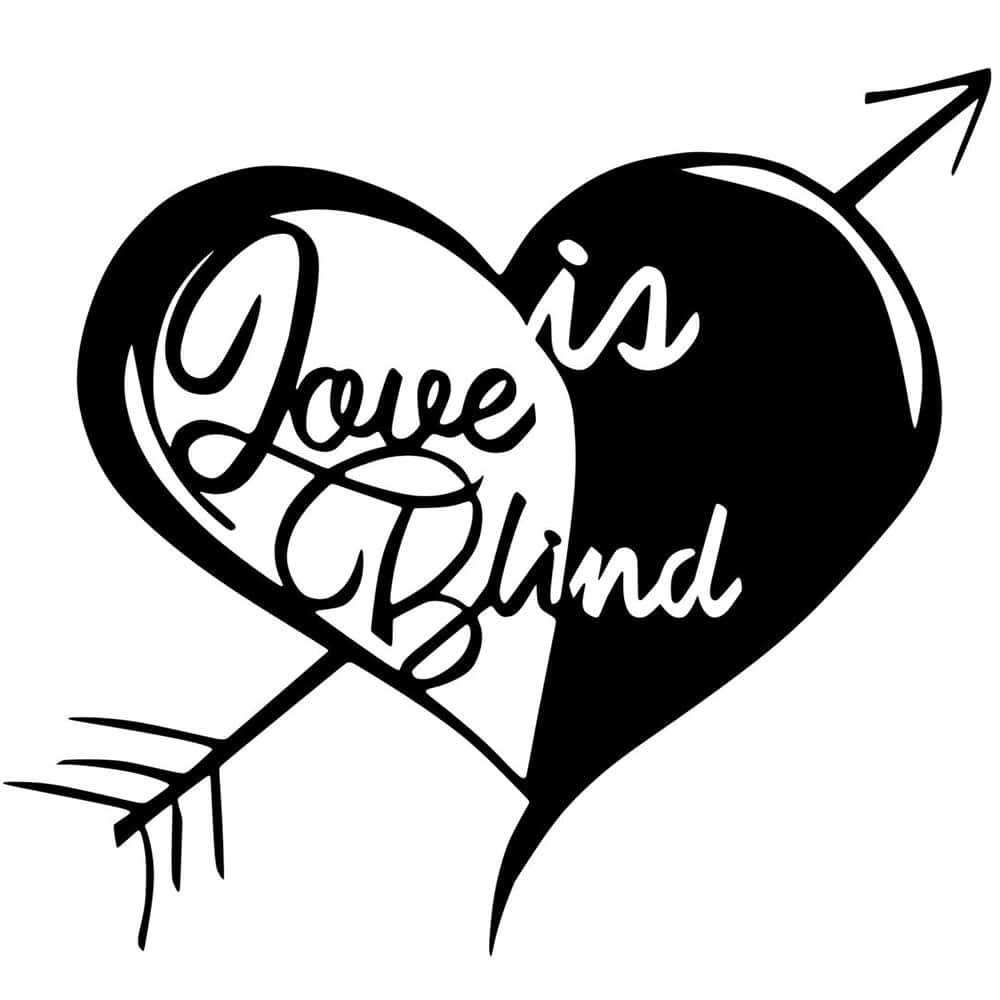 Διακοσμητικό Τοίχου Love In Blind 899SKL2501 61x59cm Black Wallity