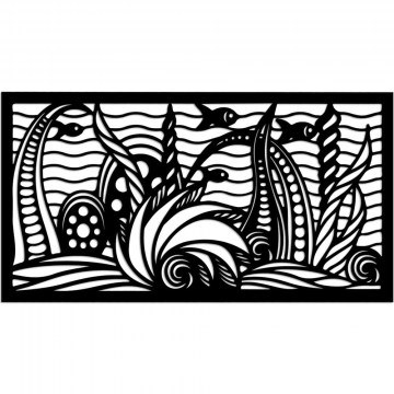 Διακοσμητικό Τοίχου Ocean 891TNL3565 85x40cm Black Wallity