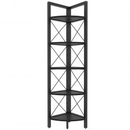 Corner Floor Shelf Remo 322RTC1107 30,5x33x160cm Marble Effect Black BLACK