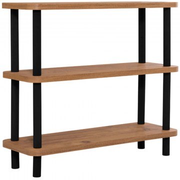 Ραφιέρα Δαπέδου Step 688DRA1210 80x28x75cm Black-Pine