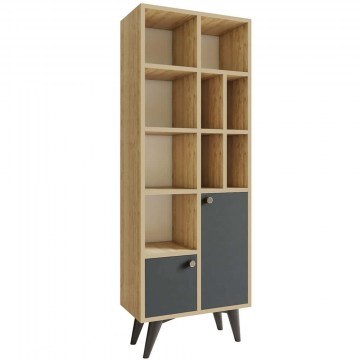Bookcase Lasko 811MDD3609 60x30x170cm Anthracite-Oak