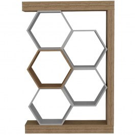 Bookcase Artemis 322RTC1114 90x24,6x140cm Walnut-White WALNUT-WHITE