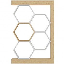 Bookcase Artemis 322RTC1116 90x24,6x140cm Oak-White OAK-WHITE