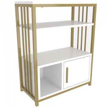 Bookcase Letos 875ZNA4532 60x29,6x80cm White-Gold