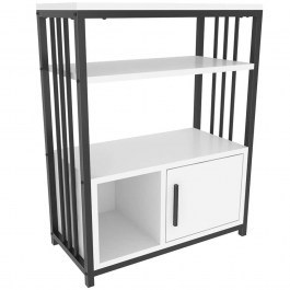 Βιβλιοθήκη Letos 875ZNA4533 60x29,6x80cm White-Black WHITE