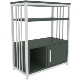 Βιβλιοθήκη Letos 875ZNA4534 60x29,6x80cm Green-White GREEN-WHITE